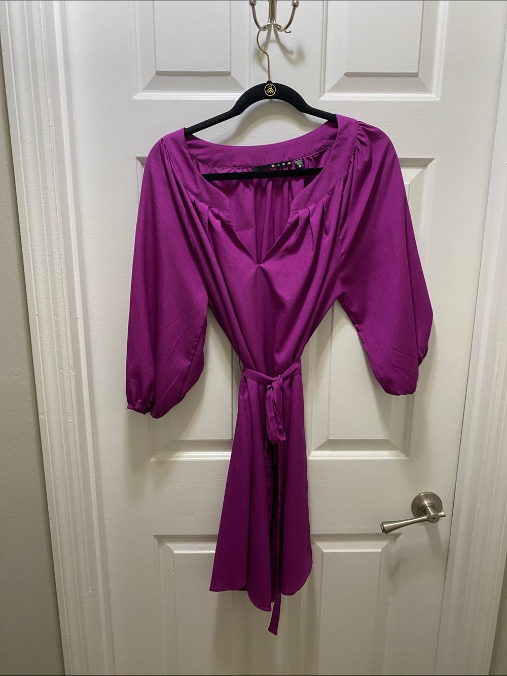 Source Unknown Purple Mini Dress with Belt (M)